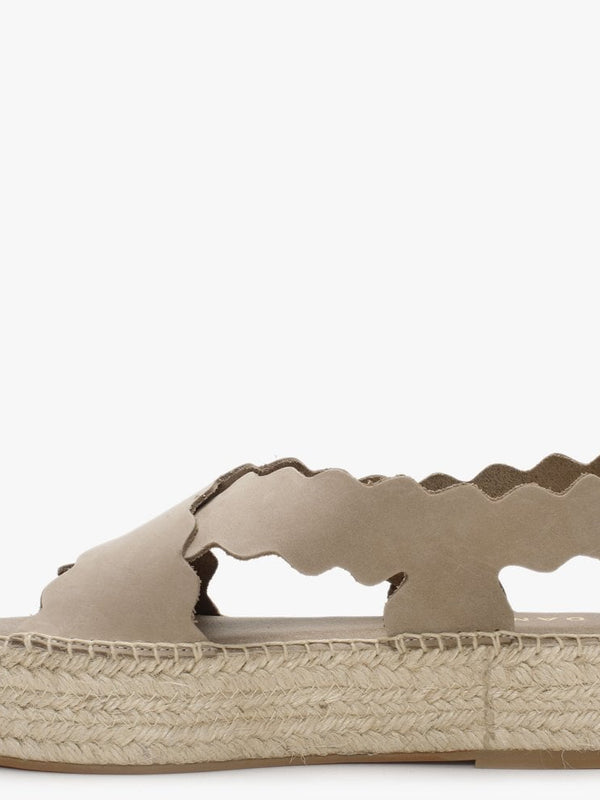 Ifla Taupe Leather Flatform Espadrille Sandals