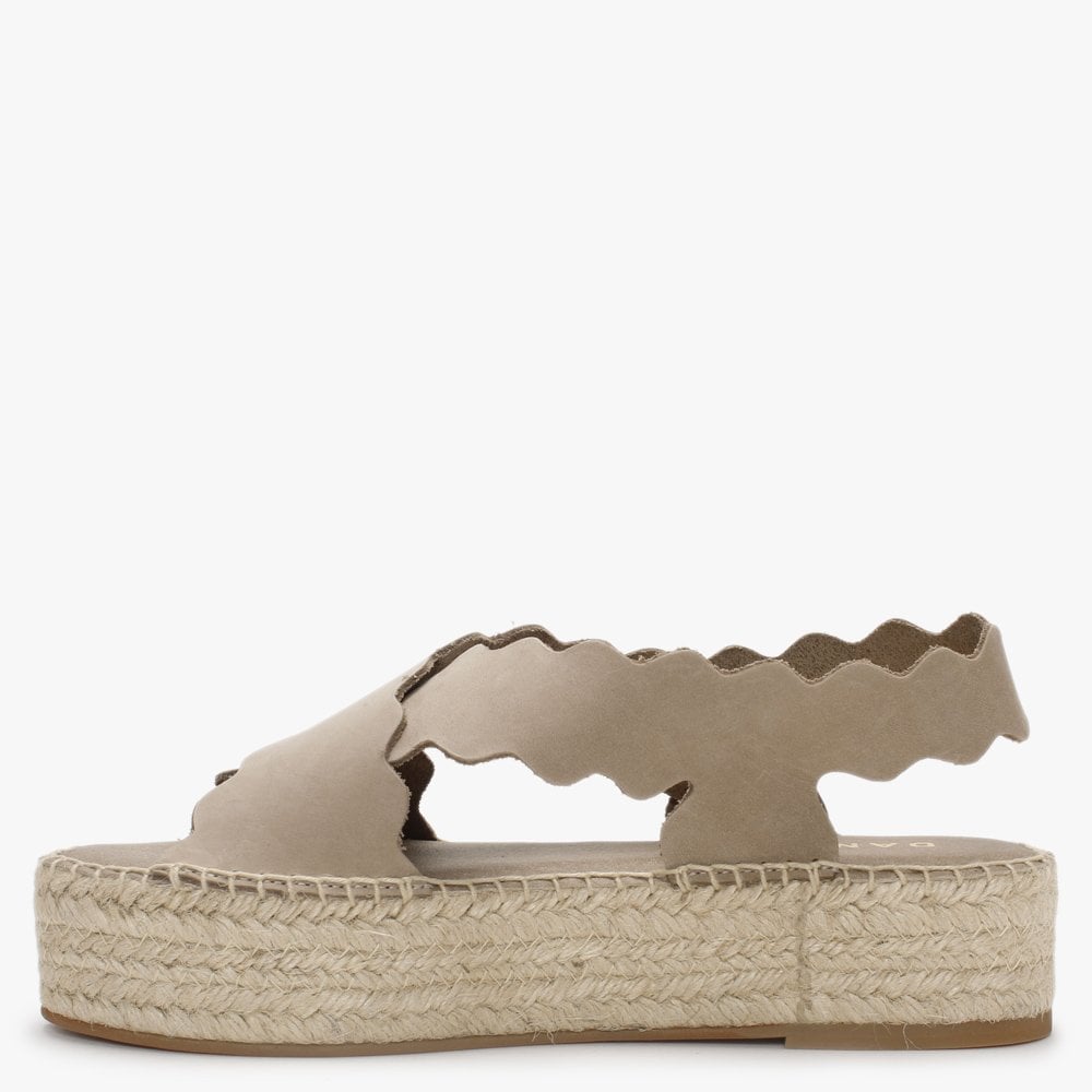 Ifla Taupe Leather Flatform Espadrille Sandals