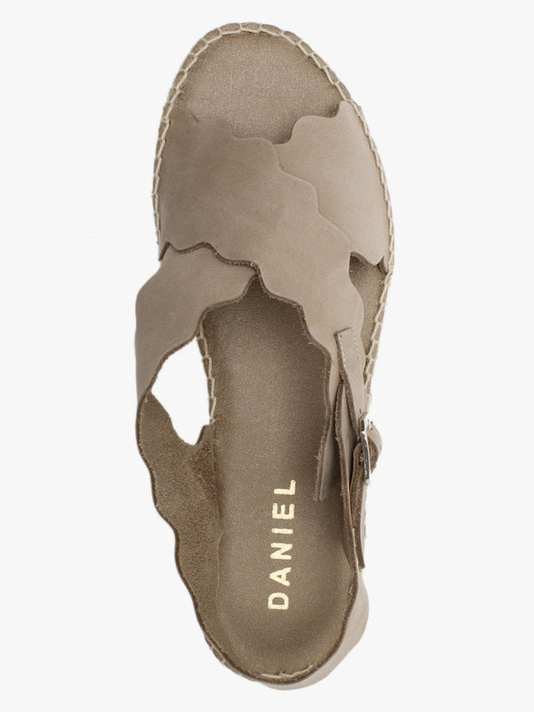 Ifla Taupe Leather Flatform Espadrille Sandals
