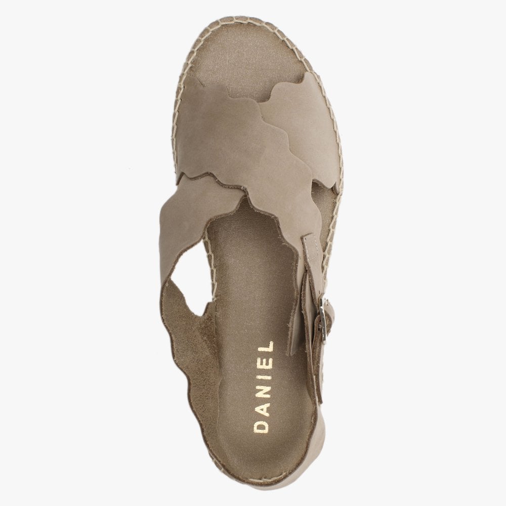 Ifla Taupe Leather Flatform Espadrille Sandals