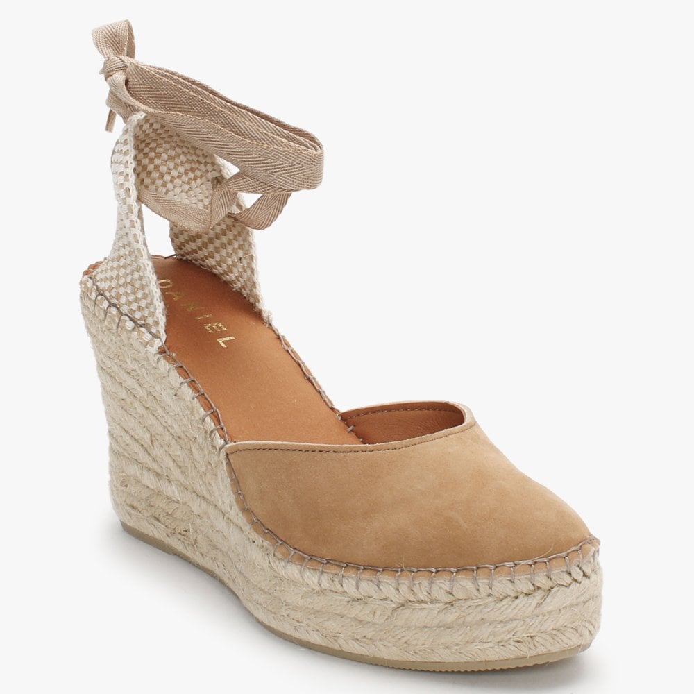 Marken Taupe Suede Wedge Espadrilles