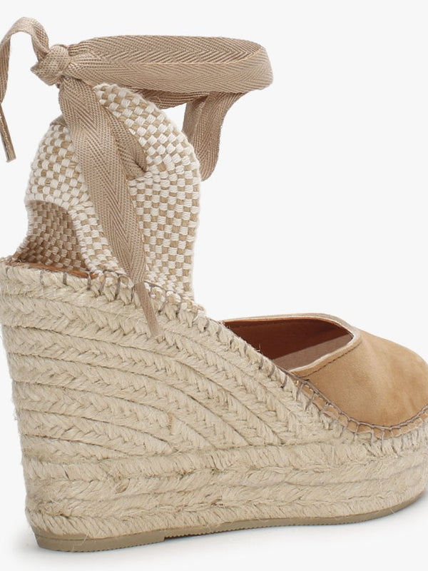Marken Taupe Suede Wedge Espadrilles