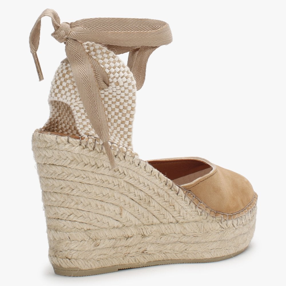 Marken Taupe Suede Wedge Espadrilles
