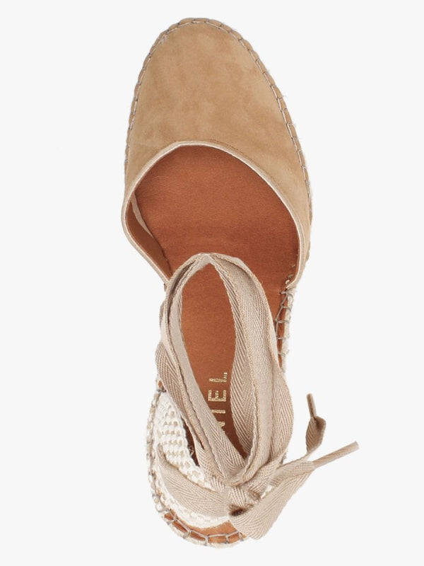Marken Taupe Suede Wedge Espadrilles