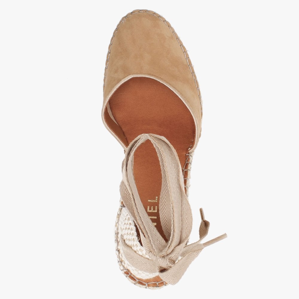 Marken Taupe Suede Wedge Espadrilles
