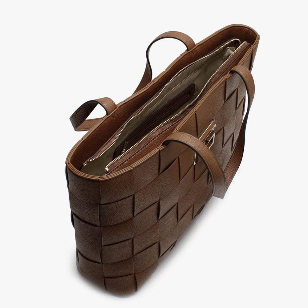 Liberty City Cognac Top Zip Tote Bag