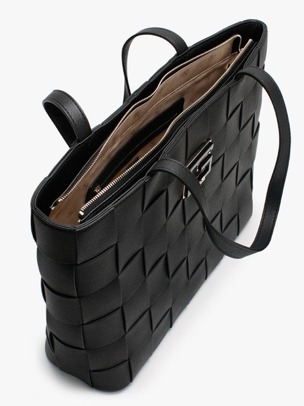 Liberty City Black Top Zip Tote Bag