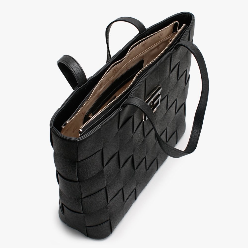 Liberty City Black Top Zip Tote Bag