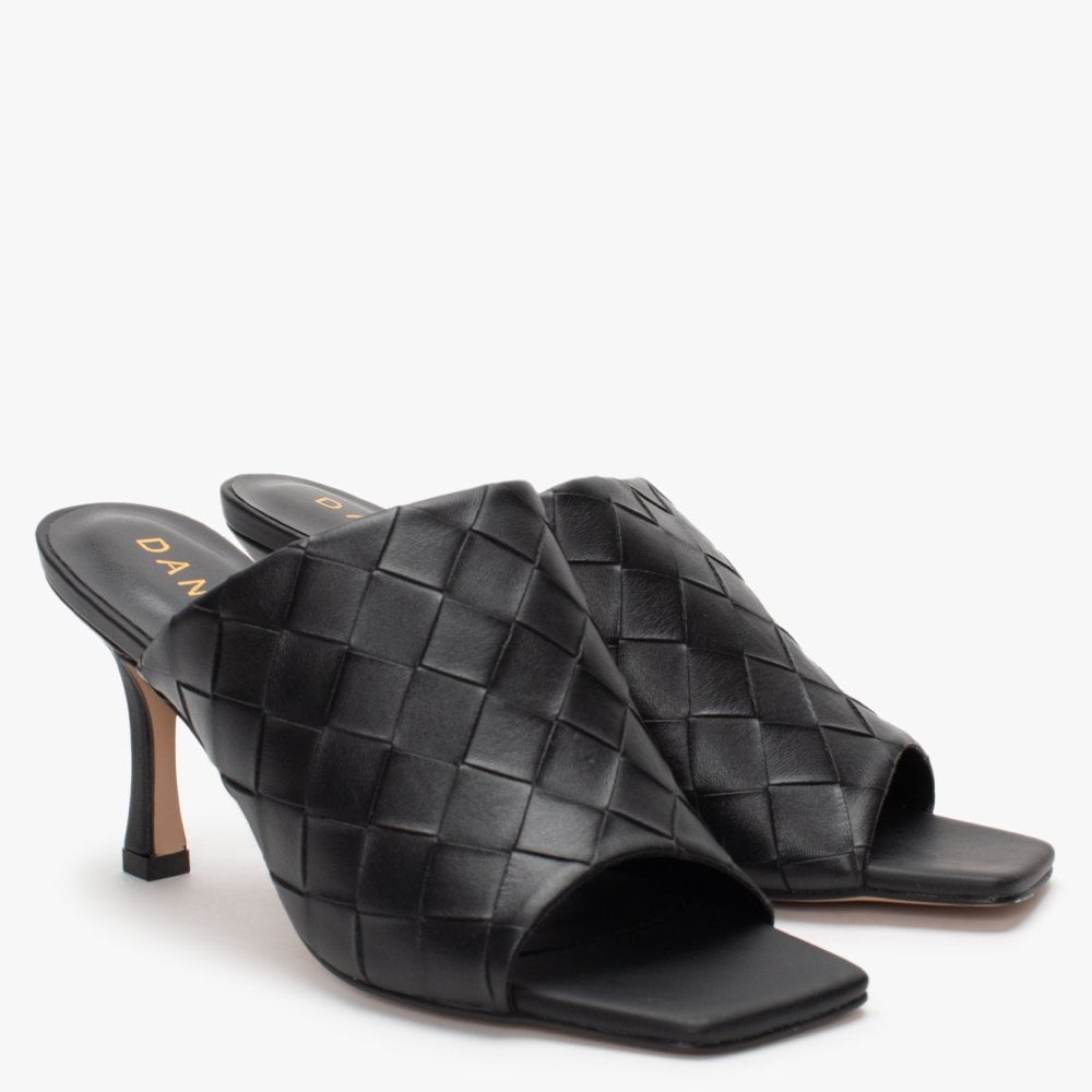 Roven Black Woven Mules