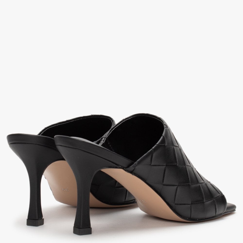 Roven Black Woven Mules