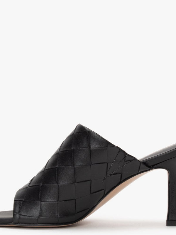 Roven Black Woven Mules
