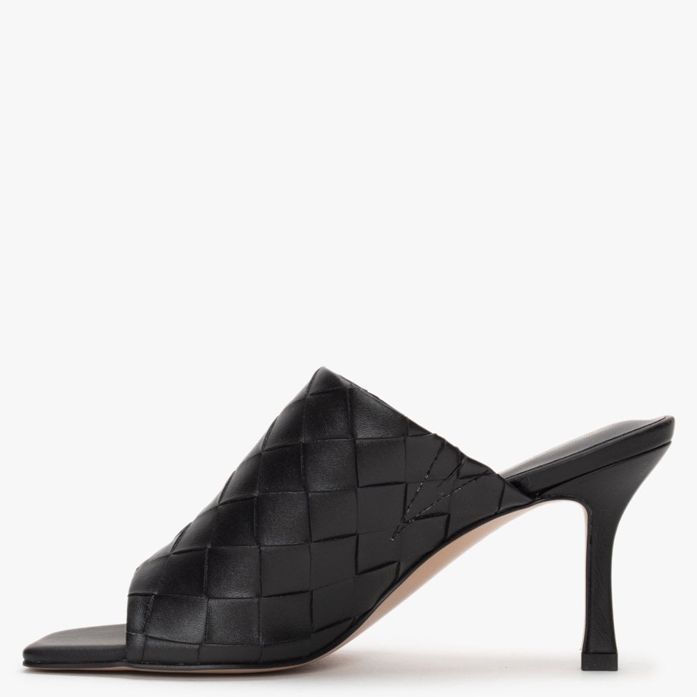 Roven Black Woven Mules
