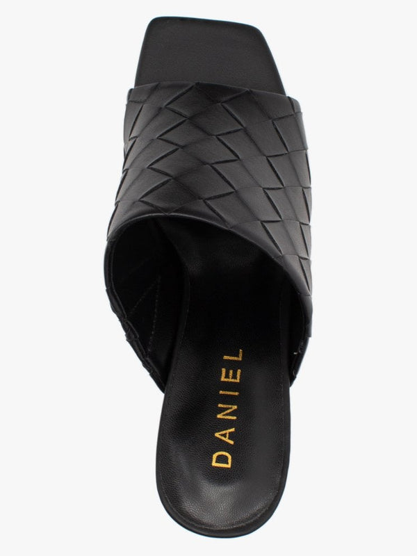 Roven Black Woven Mules