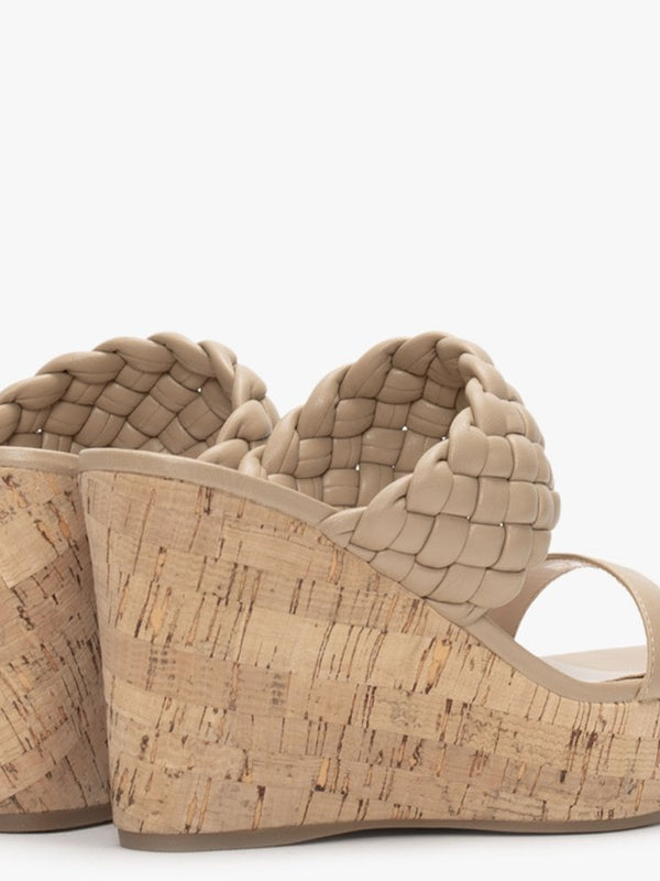 Rally Beige Woven Cork Wedge Sandals