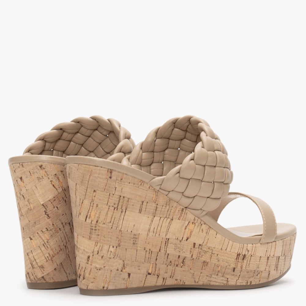 Rally Beige Woven Cork Wedge Sandals