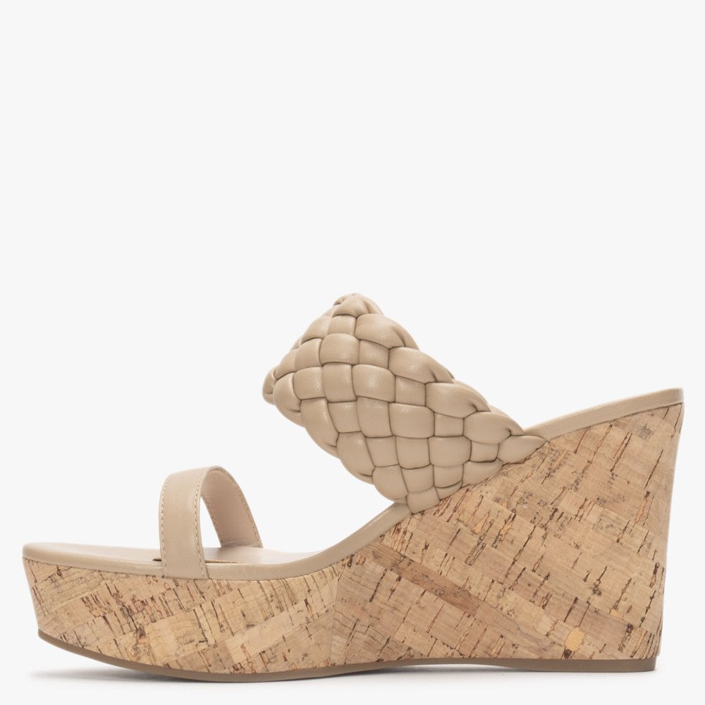 Rally Beige Woven Cork Wedge Sandals