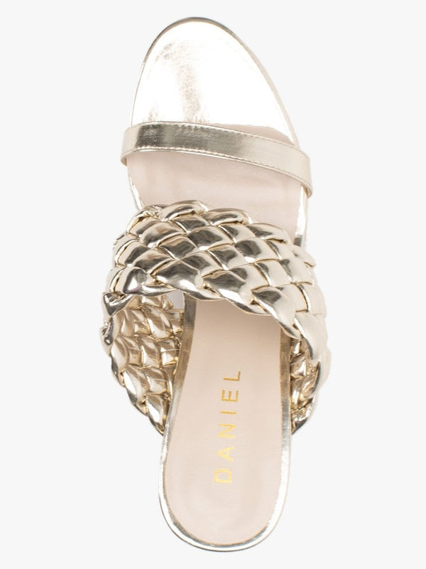 Rally Gold Woven Cork Wedge Sandals