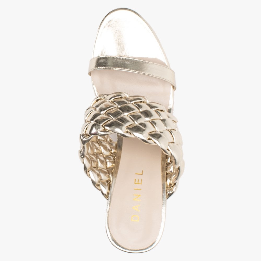 Rally Gold Woven Cork Wedge Sandals