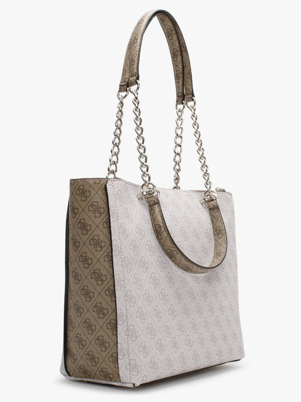 Alisa Society Repeat Logo Powder Latte Tote Bag