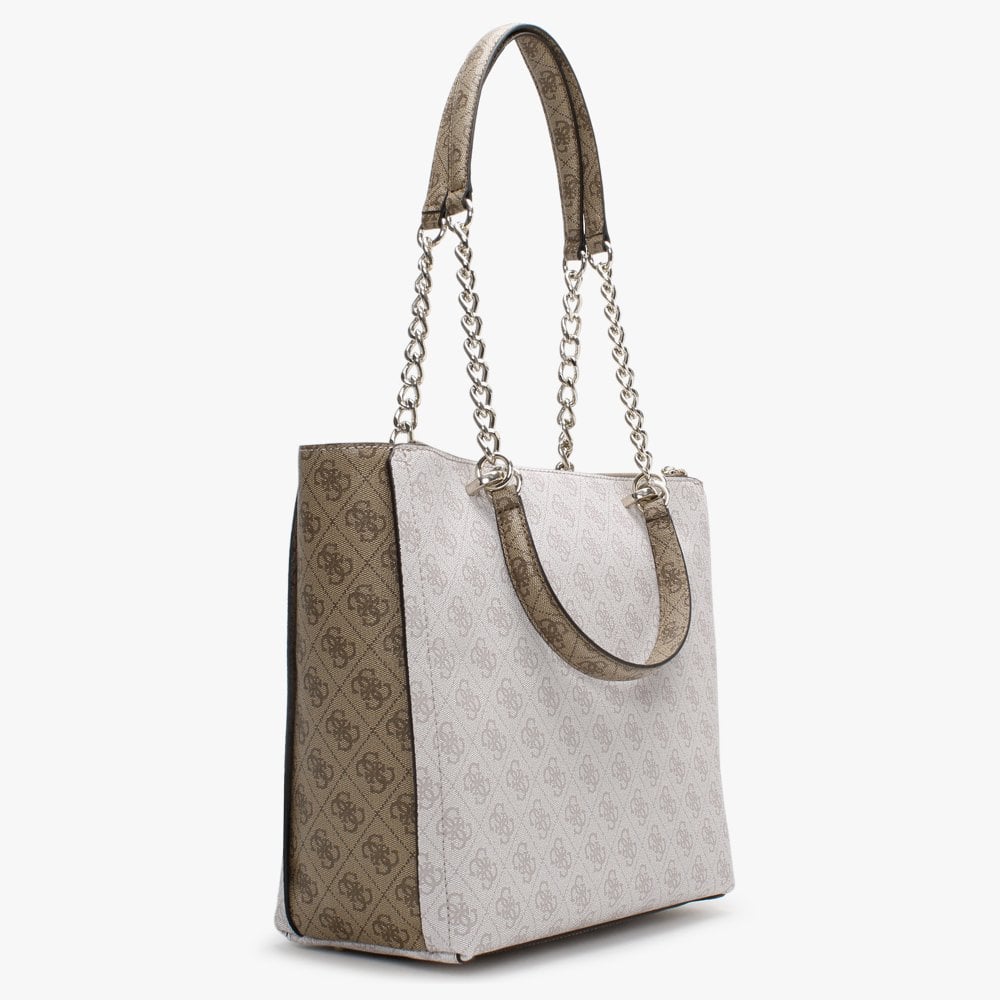 Alisa Society Repeat Logo Powder Latte Tote Bag