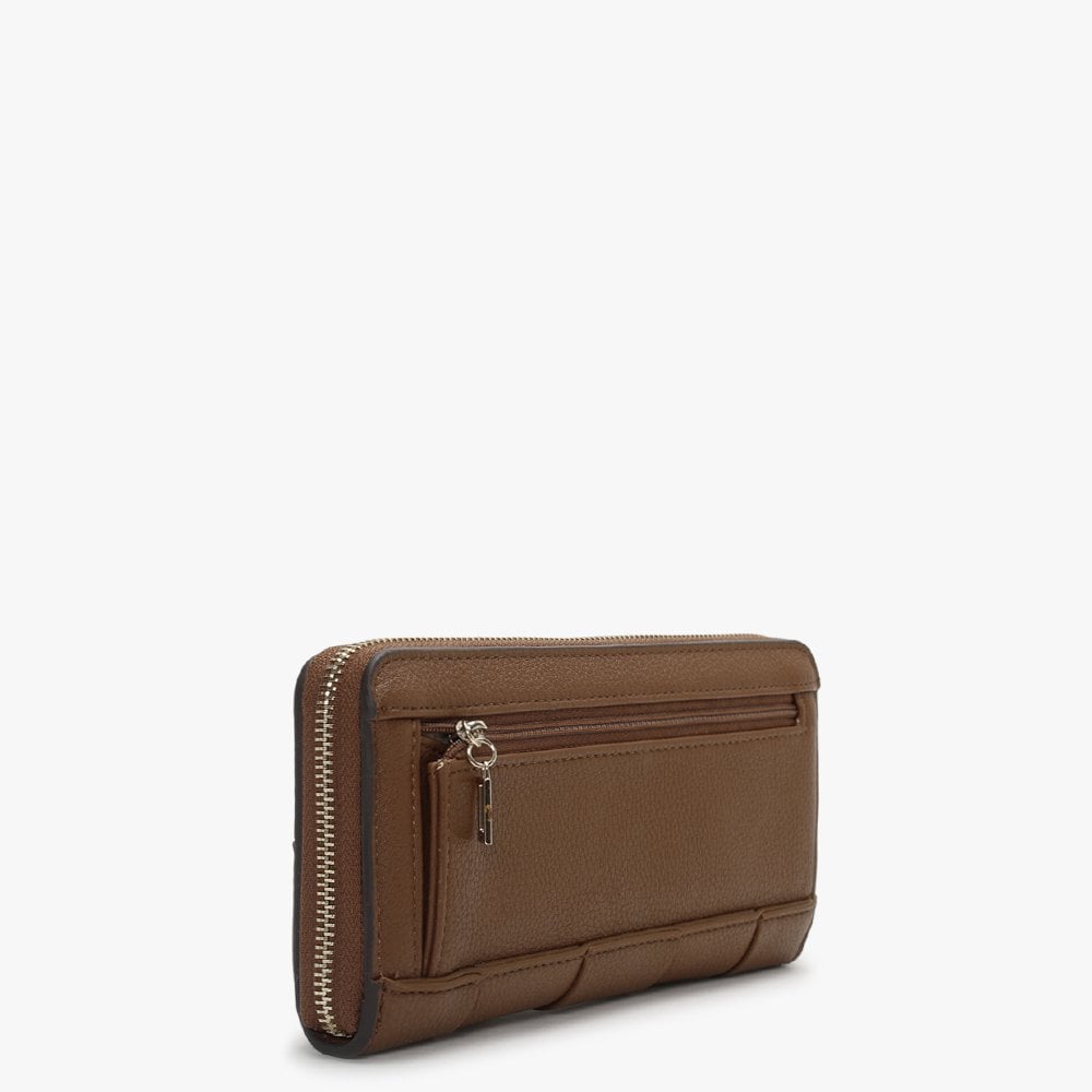 Large Liberty City Cognac Zip Around Wallet
