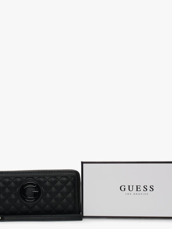 Large Heyden Black Quilted Zip Around Wallet