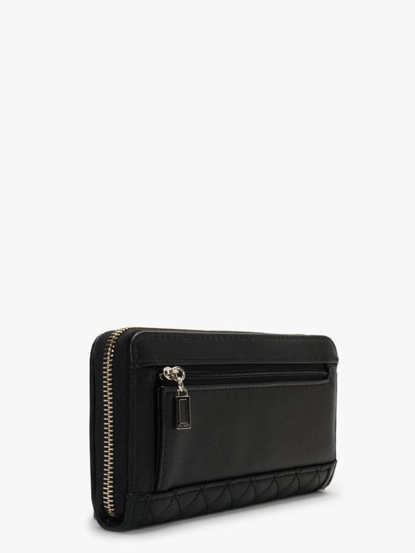 Large Heyden Black Quilted Zip Around Wallet