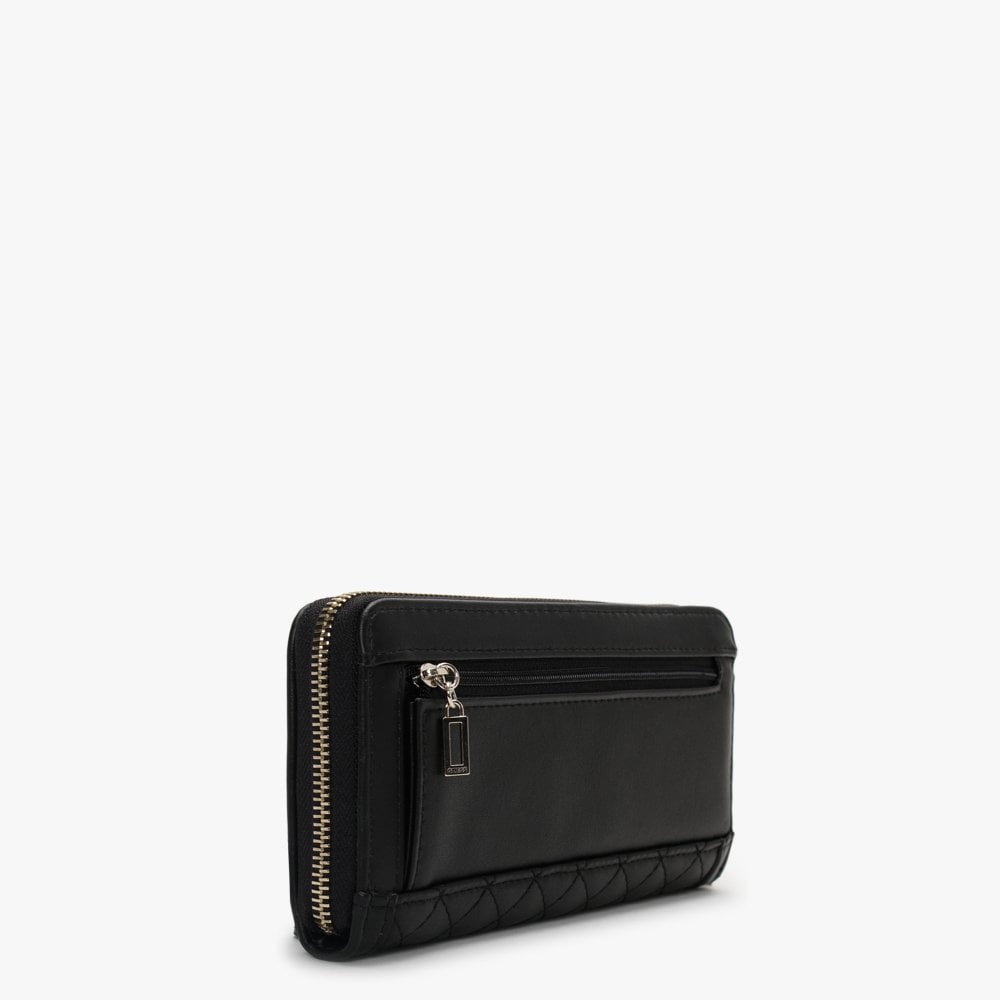 Large Heyden Black Quilted Zip Around Wallet