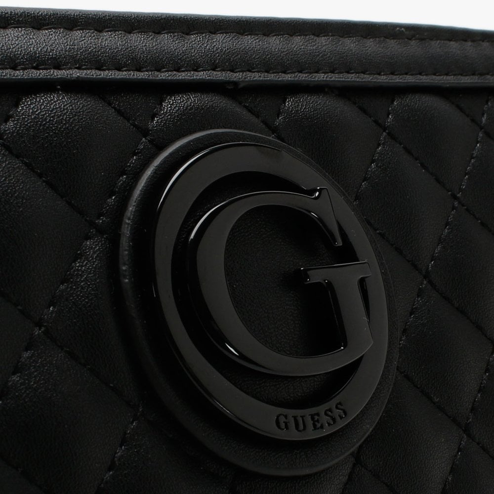 Large Heyden Black Quilted Zip Around Wallet