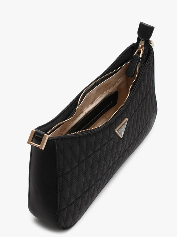 Layla Top Zip Fastening Black Shoulder Bag