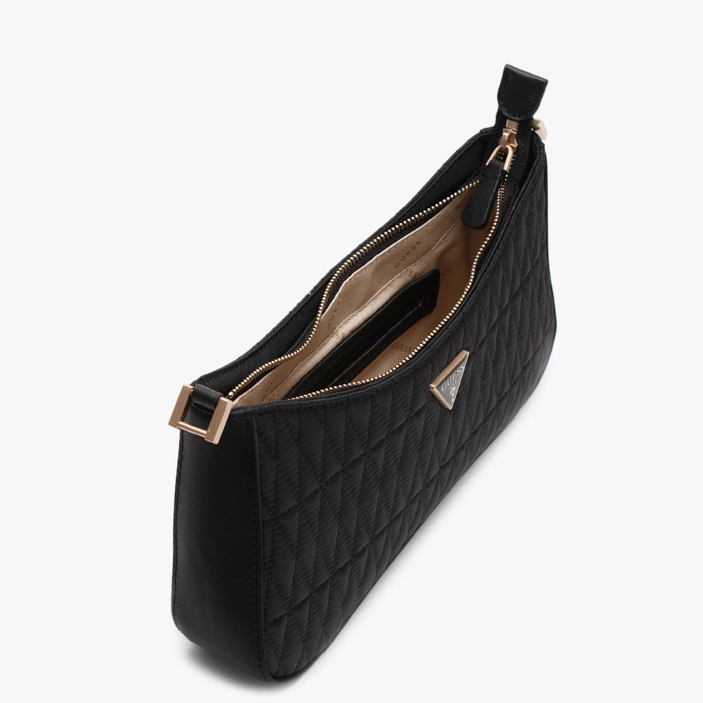 Layla Top Zip Fastening Black Shoulder Bag
