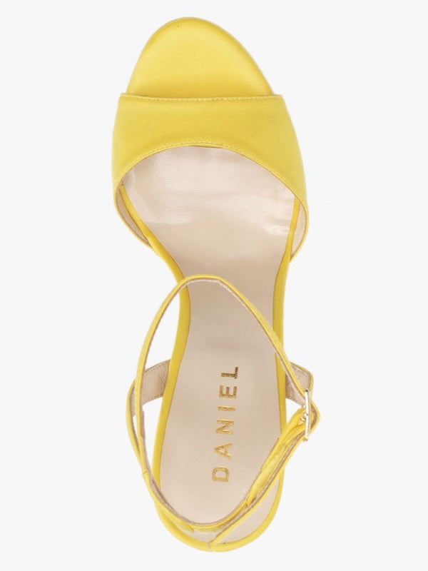 Formy Yellow Satin Platform Heeled Sandals