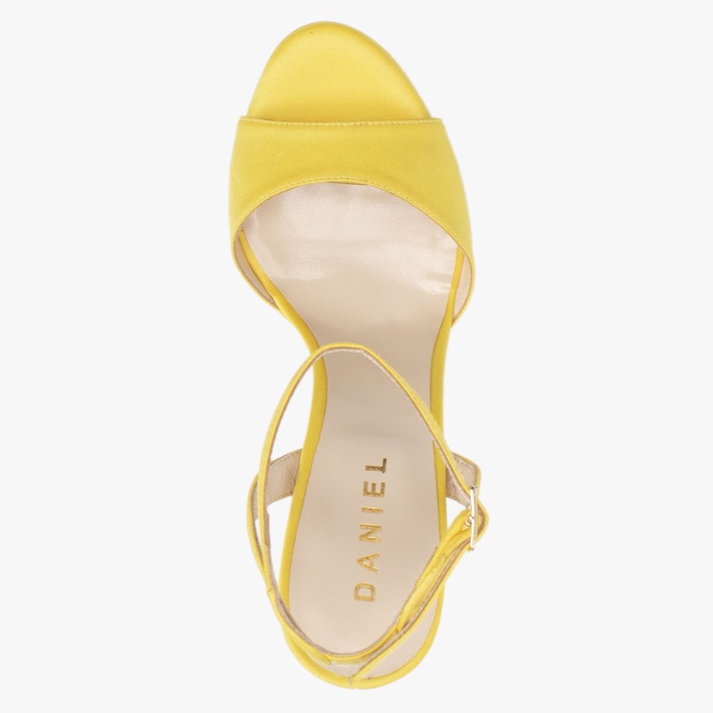 Formy Yellow Satin Platform Heeled Sandals