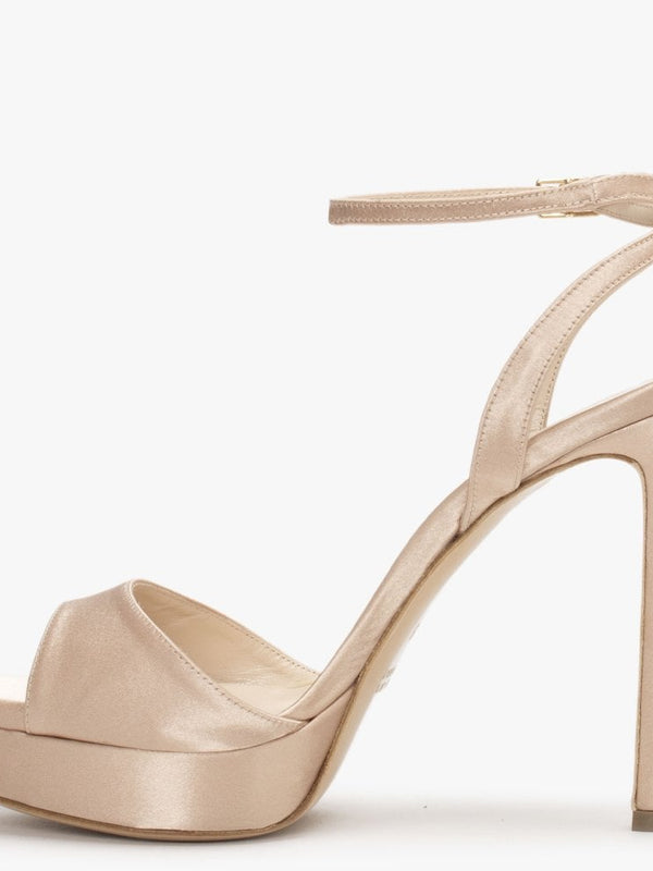 Formy Pink Satin Platform Heeled Sandals