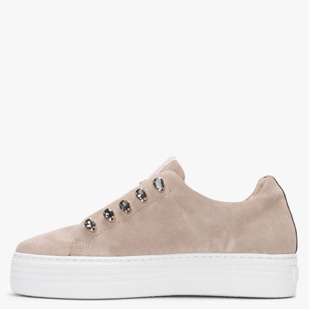 Mewjewell Pink Suede Flatform Trainers