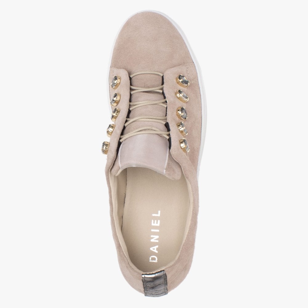 Mewjewell Pink Suede Flatform Trainers