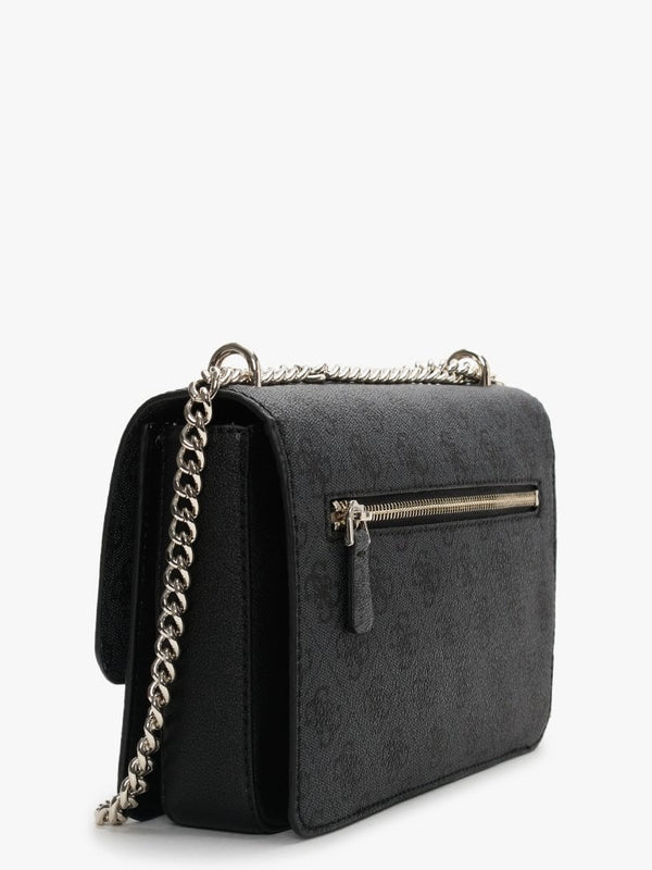 Alisa Black Repeat Logo Cross-Body Bag