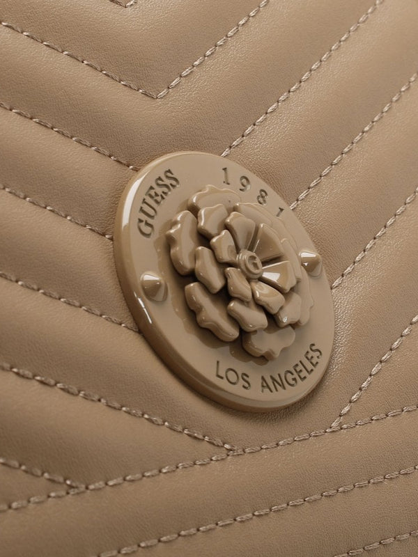 Lida Beige Quilted Cross-Body Bag