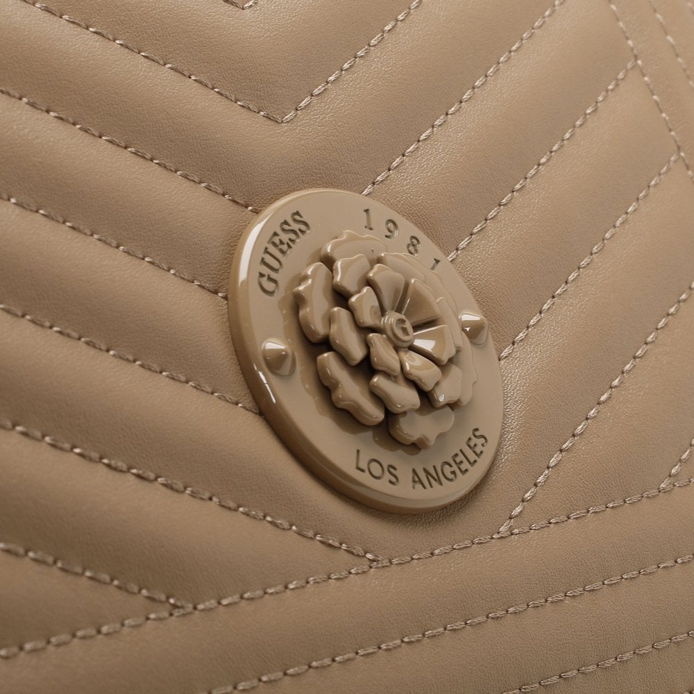Lida Beige Quilted Cross-Body Bag