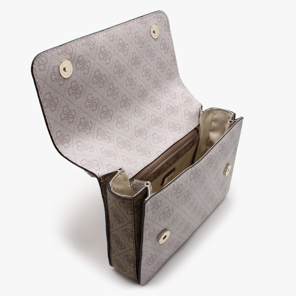 Alisa Powder Latte Repeat Logo Cross-Body Bag