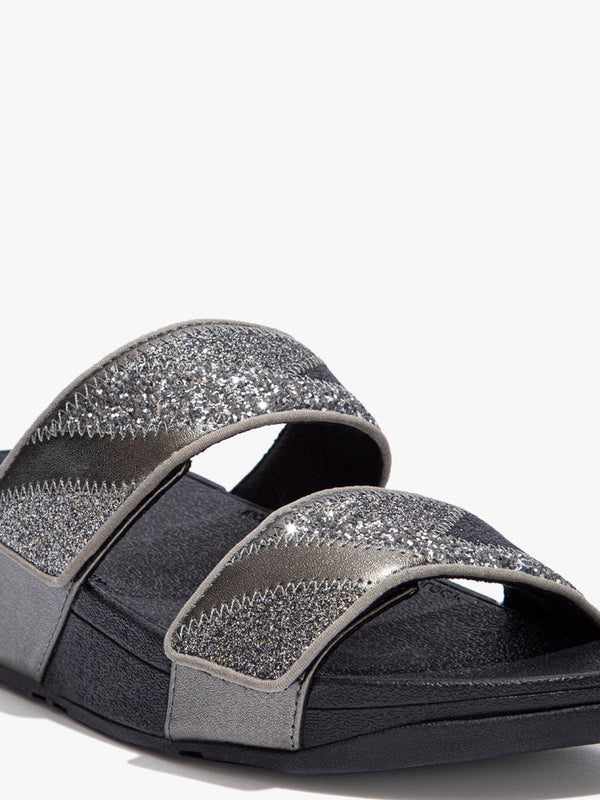 Mina Ombre Glitter Pewter Grey Sliders