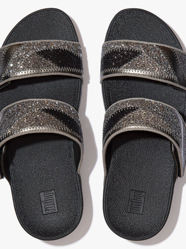 Mina Ombre Glitter Pewter Grey Sliders