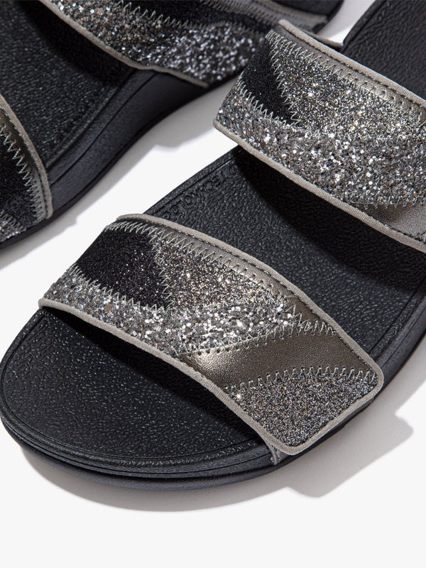 Mina Ombre Glitter Pewter Grey Sliders