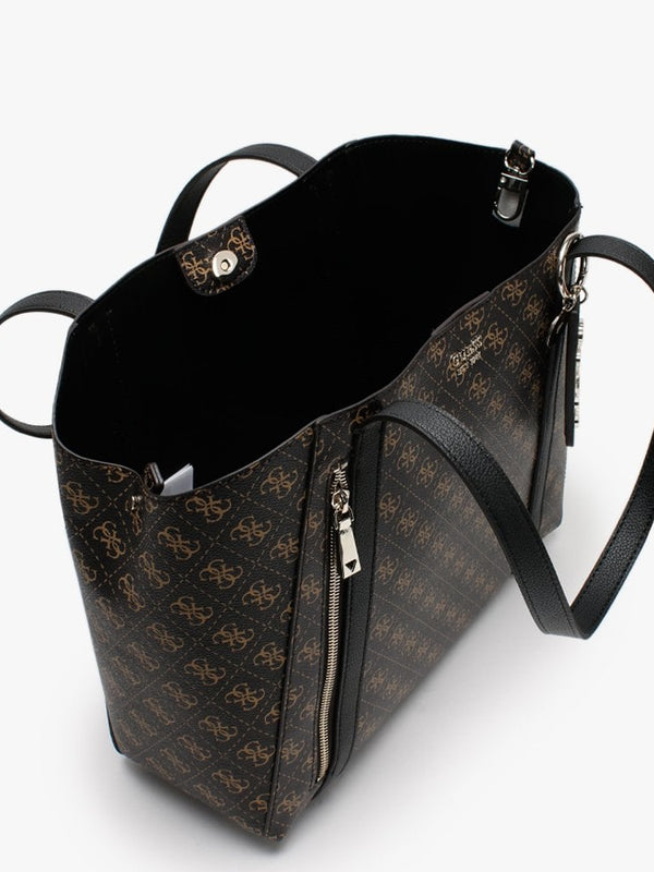 Naya Trap QL Brown & Black Repeat Logo Tote Bag