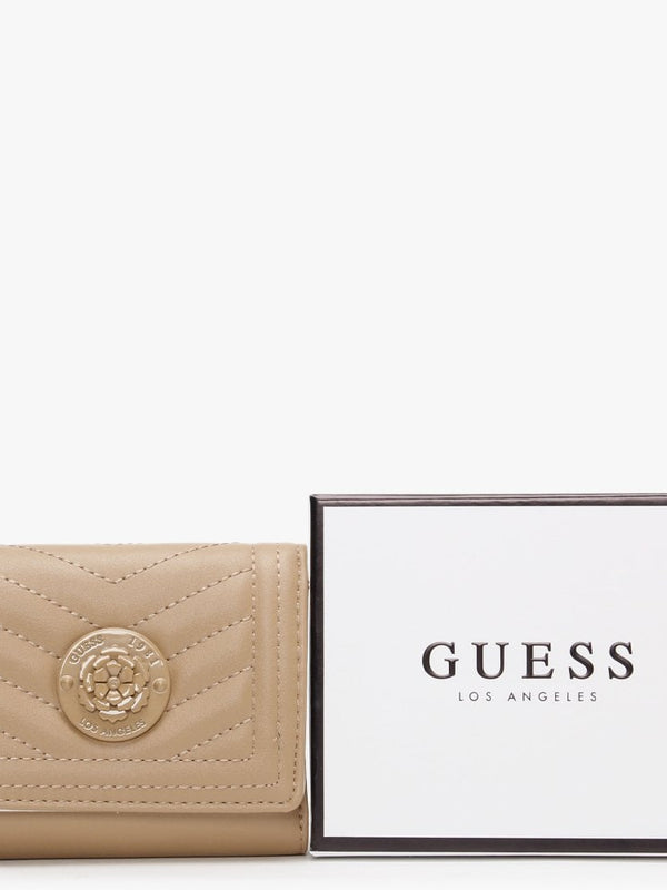 Small Lida Trifold Beige Wallet