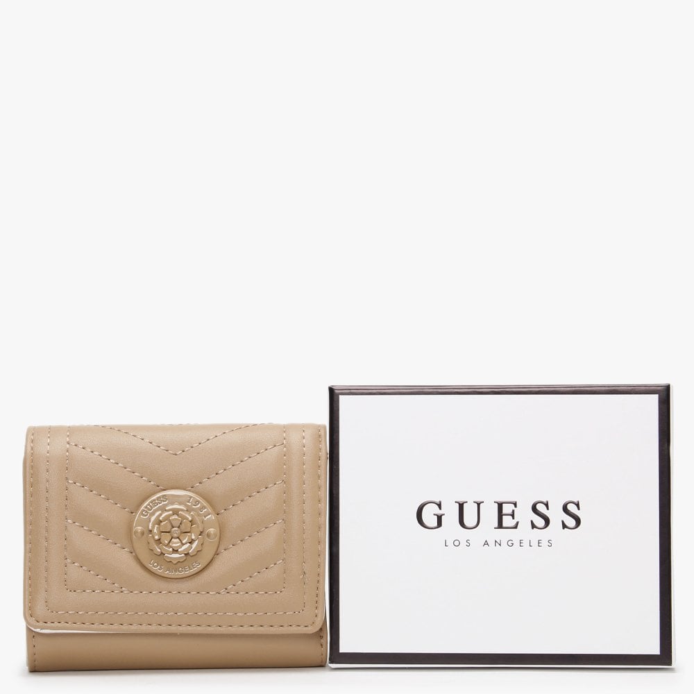 Small Lida Trifold Beige Wallet