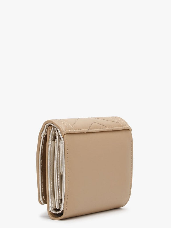 Small Lida Trifold Beige Wallet