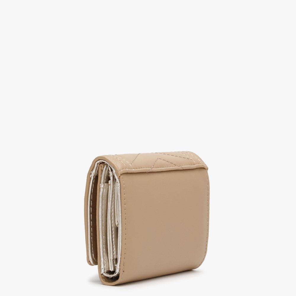 Small Lida Trifold Beige Wallet
