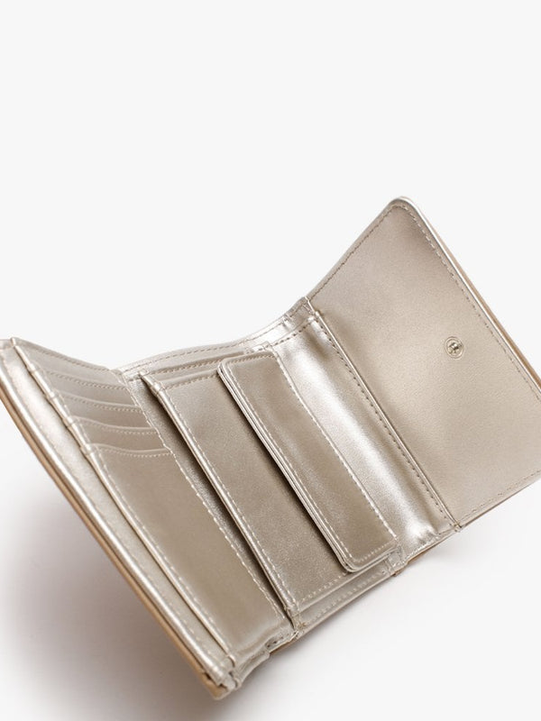Small Lida Trifold Beige Wallet