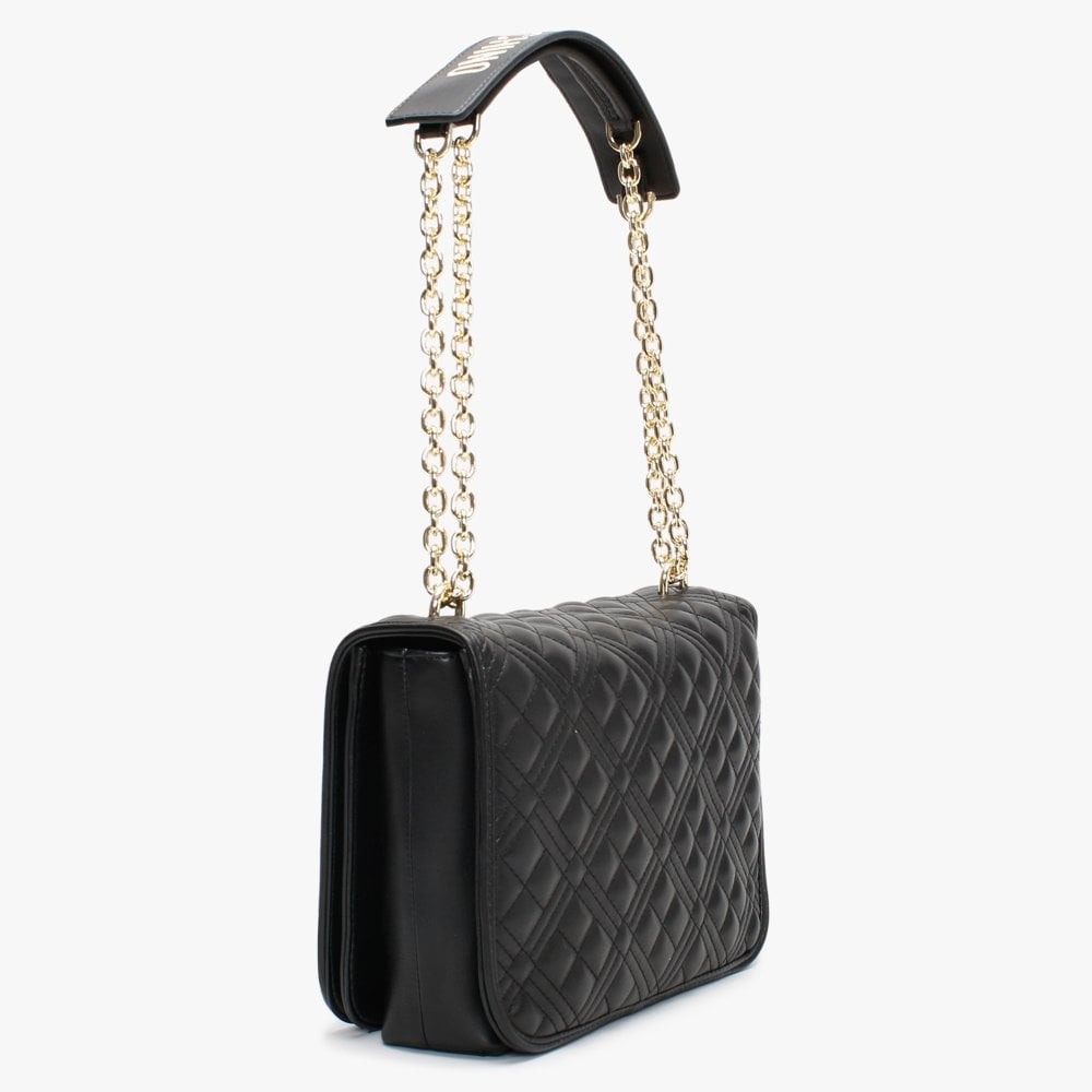 Quilted Chain Black Shoulder Bag